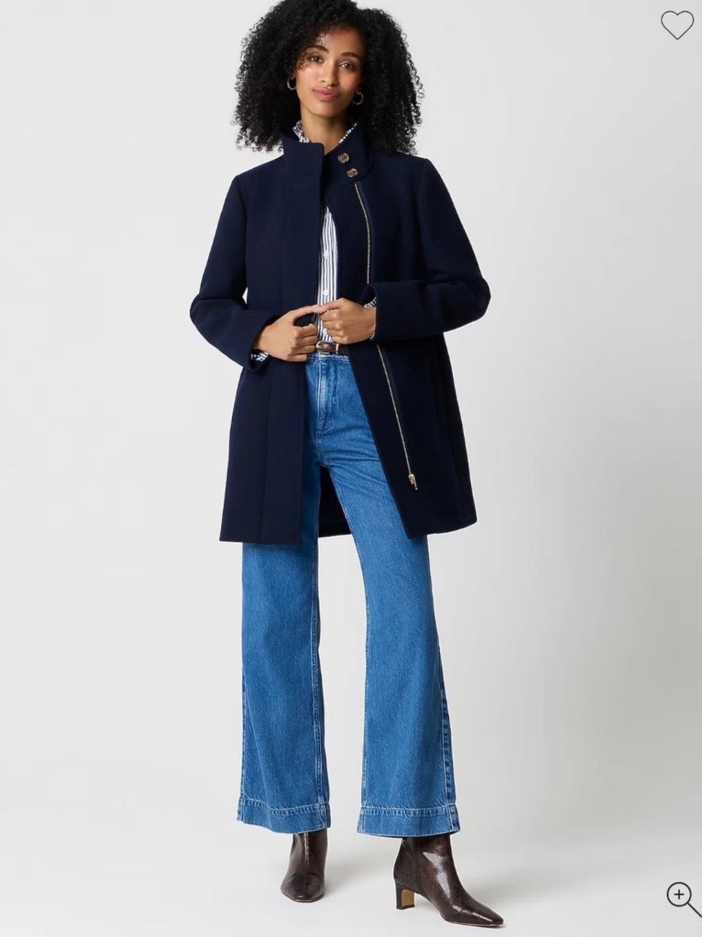 NWT J Crew City Coat with Button Neck